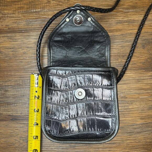 Brighton mini saddle purse woven crossbody leather bag VINTAGE 1995 - Picture 9 of 10